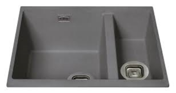 Picture of CDA KMG31GR Composite undermount/inset one and a half bowl sink, graphite