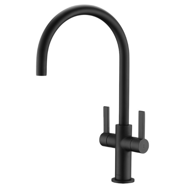 Picture of Clearwater AU2MB Twin Lever Sink Mixer Swivel Spout Matt Black