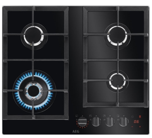 Picture of AEG HKB64450NB 60cm Flamelight Gas on Glass Hob