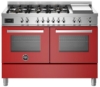 Picture of Bertazzoni PRO126G2EROT 120cm Professional Dual Fuel Range Cooker – RED