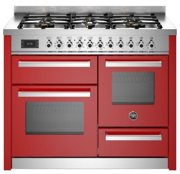 Picture of Bertazzoni PRO116L3EROT 110cm Professional XG Dual Fuel Range Cooker – RED