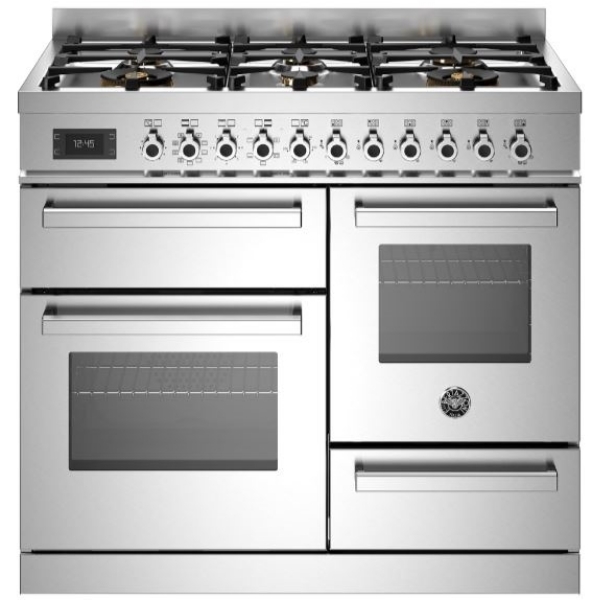 Picture of Bertazzoni PRO106L3EXT 100cm Professional Dual Fuel Range Cooker – STAINLESS STEEL