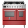 Picture of Bertazzoni PRO96L2EROT 90cm Professional Dual Fuel Range Cooker – RED