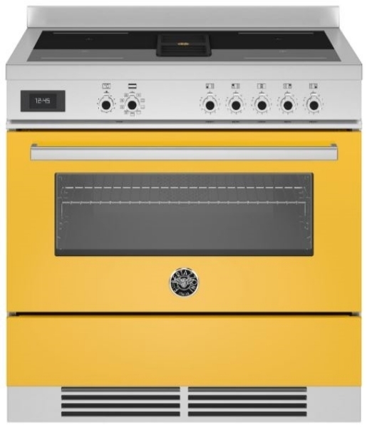 Picture of Bertazzoni PROCH94I1EGIT 90cm Professional Air-Tec Induction Range Cooker With Integrated Extraction – YELLOW