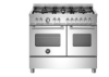 Picture of Bertazzoni MAS106L2EBIC 100 cm 6-burner electric double oven Master Series