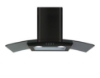 Picture of CDA ECP82BL curved glass chimney hood 80cm - black