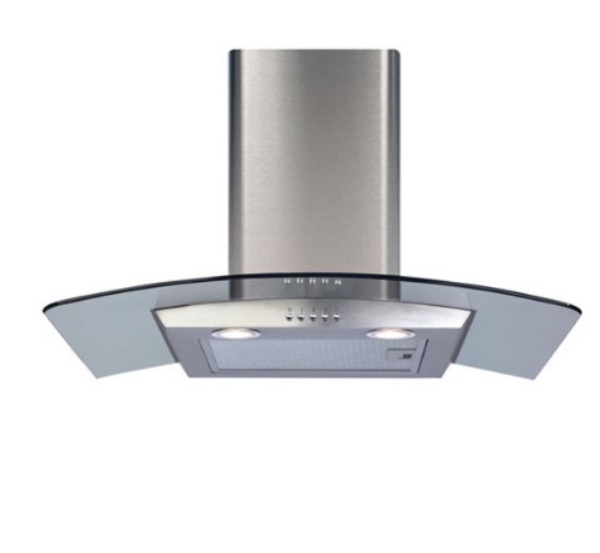 Picture of CDA ECP72SS curved glass chimney hood 70cm - stainless steel