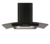 Picture of CDA ECP72BL curved glass chimney hood 70cm - black