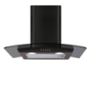 Picture of CDA ECP62BL curved glass chimney hood 60cm - black