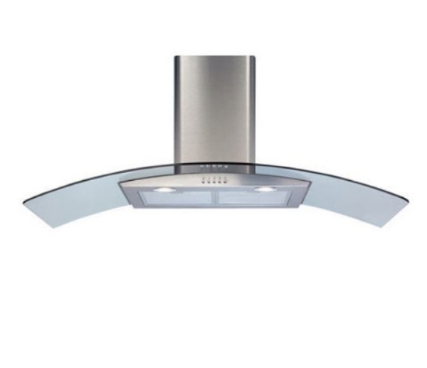 Picture of CDA ECP112SS curved glass chimney hood 100cm - stainless steel