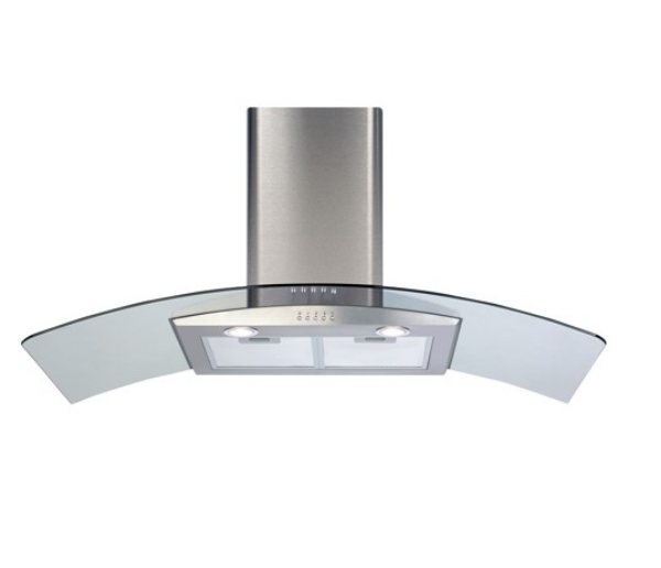 Picture of CDA ECP102SS curved glass chimney hood 100cm - stainless steel