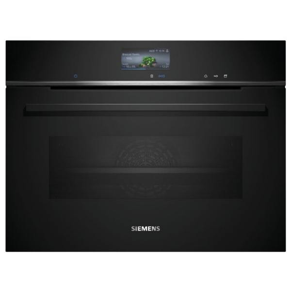 Picture of Siemens CS736G1B1 iQ700, Built-in compact oven with steam function, 60 x 45 cm, Black